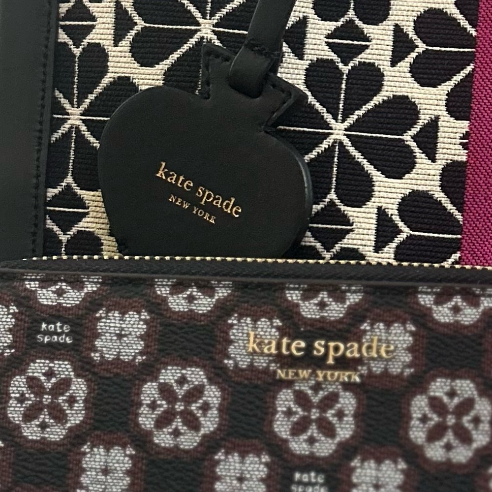 Kate Spade Black and Pink Floral Tote with matching wallet - Picture 4 of 4